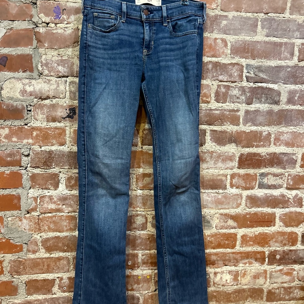 Hollister Women's Boot Cut Jeans in Deep Blue